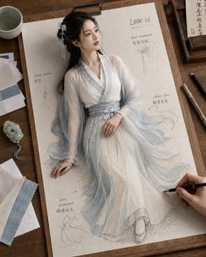 Living Hanfu Fashion Sketch preview