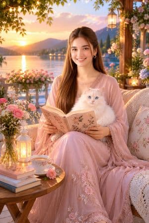 Romantic Lakeside Garden Portrait preview
