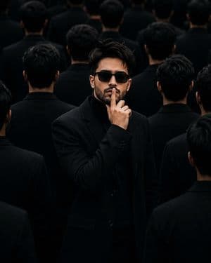 Cinematic Mystery Portrait with Face Reference - AI image template preview