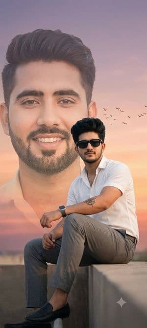 Professional Double Exposure Portrait - AI image template preview