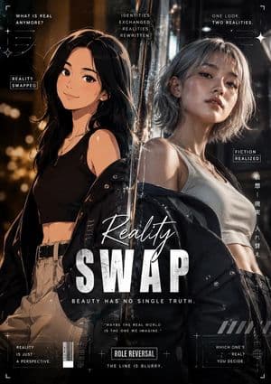 Reality vs Fiction Role Reversal Poster - AI image template preview