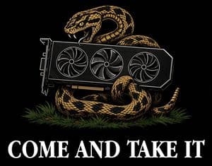 Rattlesnake GPU Come and Take It Graphic - AI image template preview