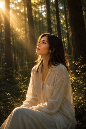 Golden Hour Forest Portrait - AI image template preview
