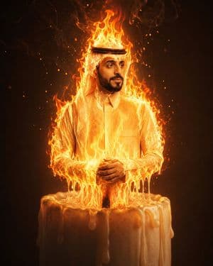 Living Flame Candle Surreal Portrait - AI image template preview