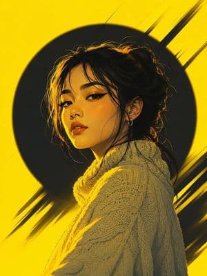 Neon Pop Art Editorial Illustration - AI image template preview