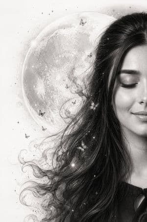 Graphite Pencil Celestial Portrait - AI image template preview