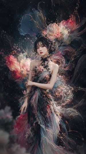 Ethereal Floral Fantasy Portrait - AI image template preview