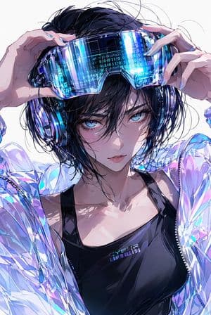 Cyberpunk Anime AR Visor Portrait preview
