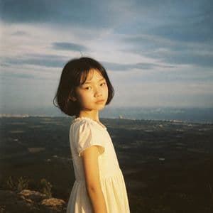 Girl on Vast Overlook - AI image template preview