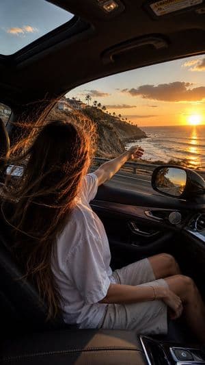Candid iPhone Coastal Road Trip - AI image template preview