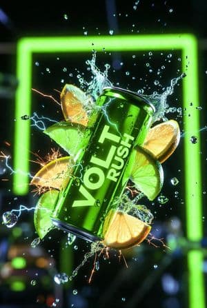 Neon Energy Drink Product Shot - AI image template preview