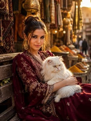 South Asian Bazaar Cinematic Portrait - AI image template preview
