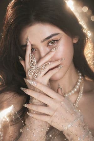 Hyper-Realistic Porcelain Beauty Portrait - AI image template preview