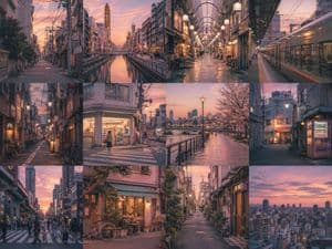 Nostalgic Childhood Memory Grid - AI image template preview