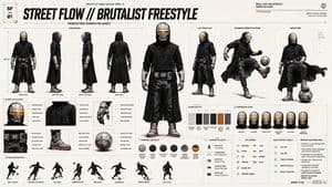 Futuristic Scout Turnaround Sheet - AI image template preview
