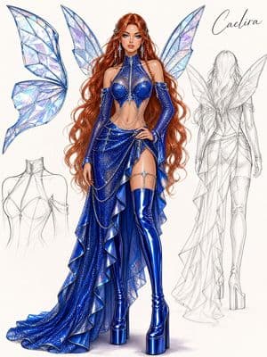 Luxury Fashion Costume Concept Illustration - AI image template preview