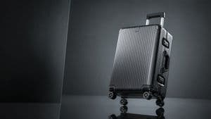 Luxury Ribbed Suitcase Product Photo - AI image template preview
