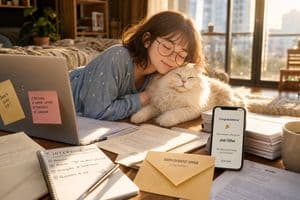 Cozy Job Offer Celebration - AI image template preview