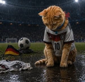 Sad Football Cat in Germany Jersey preview