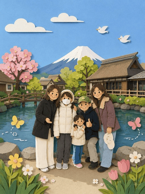 Adorable Paper Craft Style Recreation - AI image template preview