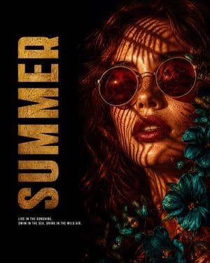 Summer Heat Editorial Poster - AI image template preview