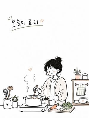 Korean Doodle Editorial Illustration - AI image template preview
