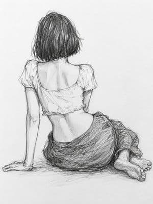 Pencil Gesture Figure Sketch - AI image template preview