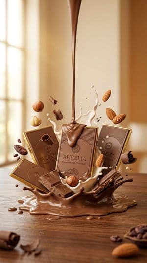Luxury Dark Chocolate Commercial Photography - AI image template preview