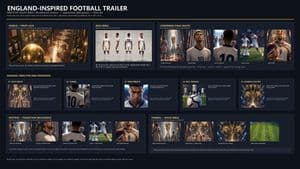 Cinematic Football Trailer Visual Bible - AI image template preview