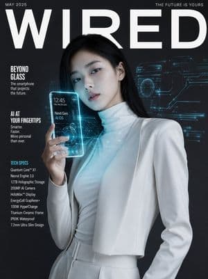 Ultra-Realistic Tech Magazine Cover - AI image template preview