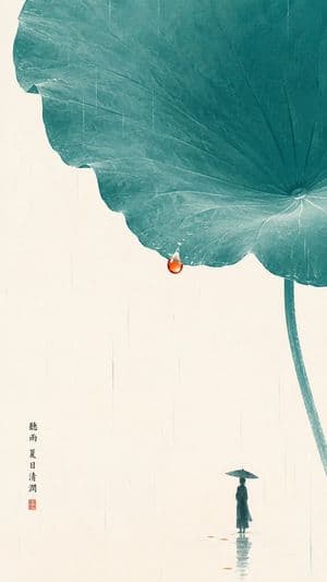 Minimalist Zen Summer Rain Art - AI image template preview