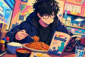 Anime Diner Munching Scene - AI image template preview