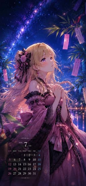 Tanabata Anime July Calendar preview