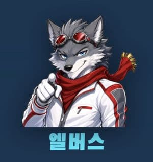Anime Wolf Mascot with Korean Text - AI image template preview