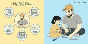 My API Stack Two-Panel Illustration - AI image template preview