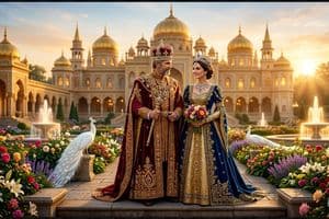 Colorful Royal Sunrise Palace Scene - AI image template preview