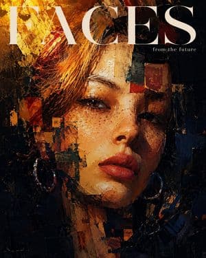 Expressionistic Impasto Magazine Portrait - AI image template preview