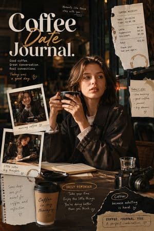 Coffee Date Journal Editorial Poster - AI image template preview