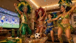 Family Samba Soccer Celebration - AI image template preview