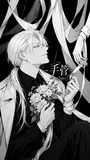 Monochrome Silk Ribbon Manga Cover - AI image template preview