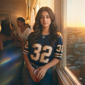 Golden Hour Apartment Jersey Portrait - AI image template preview