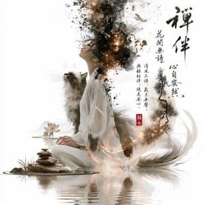 Zen Ink Wash Sumi-e Artwork - AI image template preview