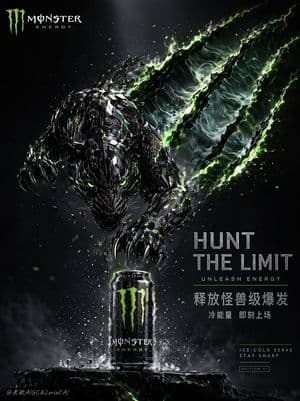 Cinematic Beast Energy Drink Poster - AI image template preview