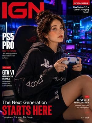 Gaming Lifestyle Magazine Cover - AI image template preview