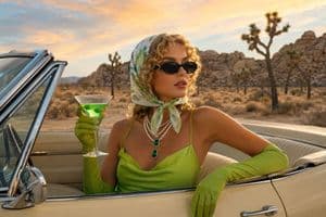Cinematic Desert Vintage Car Fashion - AI image template preview