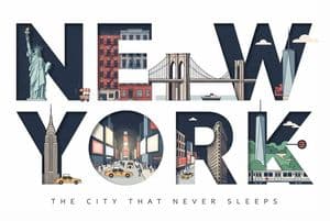 Typographic Travel Poster with Inner Scenes - AI image template preview