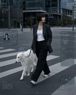 Cyber Core Editorial Surveillance Photography - AI image template preview