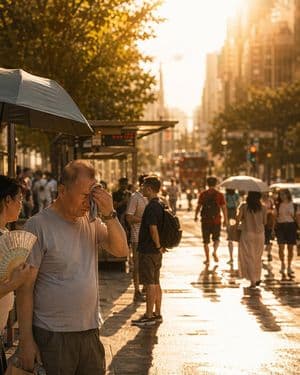 City Heatwave Editorial Photography - AI image template preview