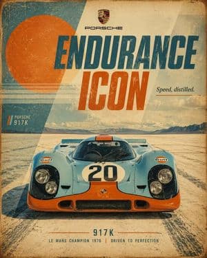 Retro Motorsport Graphic Poster - AI image template preview