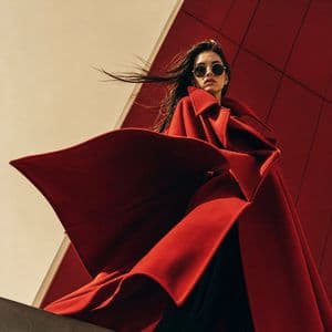 Geometric High-Fashion Editorial Portrait - AI image template preview
